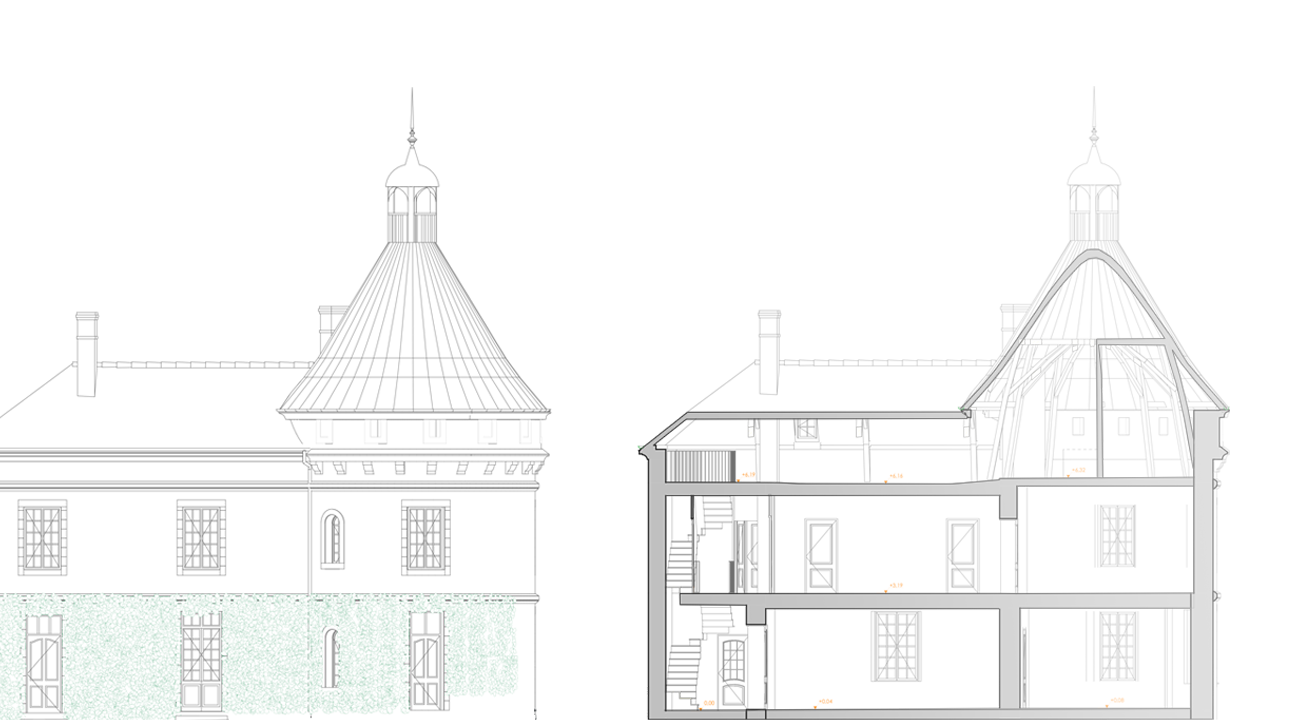 Reconstitution intérieure d'une tour appartenant au patrimoine historique