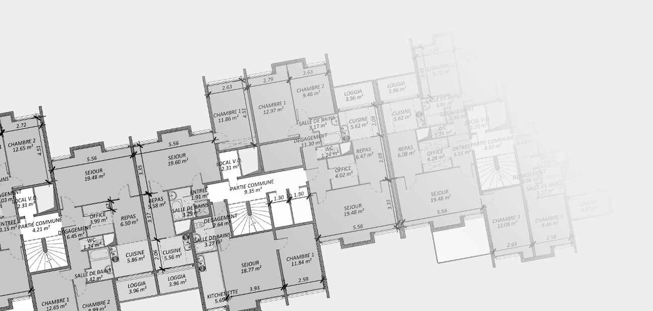 Plan tel que construit d'un immeuble